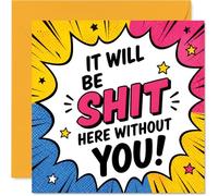 Funny New Job Card - Can't Believe You're Leaving - Bold Comic-style Design with Vibrant Colours and Cheeky Farewell Slogan - 145mm Square, Envelope Included