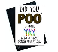 Funny New Mum Card Did You Poo Rude New Baby Card Birth Poo Baby Card Congratulation New Baby Card Cheeky New Baby Card Poo Baby Card PC185