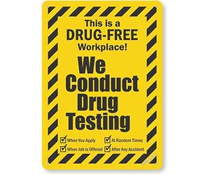 Funny New Warning This is A Drug Free Workplace! We Conduct Drug Testing Meta 8x6inch