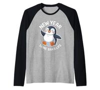 Funny New Year Same Baka Life Anime Penguin Kawaii Japan Raglan Baseball Tee