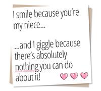 Funny Niece Birthday Card - I Laugh Because There’s Nothing You Can Do About It - From Aunt Or Uncle - Made in UK