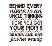Funny Niece Uncle i Hope You got Moms Brains and not just her Beauty Mural and Wall Vinyl Decal 65.6x77.3cm Removable Without Leaving Glue Coffee