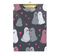 Funny nile Seals Hearts clipboard with Back Hard Board for Personalized clipboards for Teachers Size 9 x 12.5 Tablas para escribir
