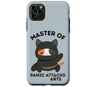 Funny Ninja Cat Master of Panic Attacks Art Anxiety Case for iPhone 11 Pro Max