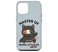 Funny Ninja Cat Master of Panic Attacks Art Anxiety Case for iPhone 12/12 Pro