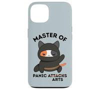 Funny Ninja Cat Master of Panic Attacks Art Anxiety Case for iPhone 13