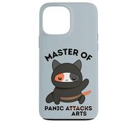 Funny Ninja Cat Master of Panic Attacks Art Anxiety Case for iPhone 13 Pro Max