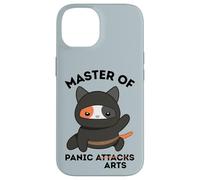 Funny Ninja Cat Master of Panic Attacks Art Anxiety Case for iPhone 14
