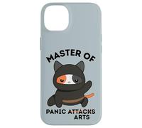 Funny Ninja Cat Master of Panic Attacks Art Anxiety Case for iPhone 14 Plus