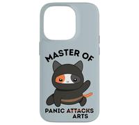 Funny Ninja Cat Master of Panic Attacks Art Anxiety Case for iPhone 14 Pro