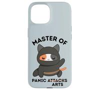 Funny Ninja Cat Master of Panic Attacks Art Anxiety Case for iPhone 15
