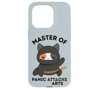 Funny Ninja Cat Master of Panic Attacks Art Anxiety Case for iPhone 15 Pro
