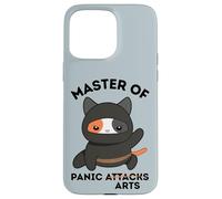 Funny Ninja Cat Master of Panic Attacks Art Anxiety Case for iPhone 15 Pro Max