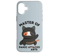 Funny Ninja Cat Master of Panic Attacks Art Anxiety Case for iPhone 16 Plus