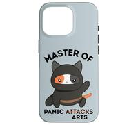 Funny Ninja Cat Master of Panic Attacks Art Anxiety Case for iPhone 16 Pro