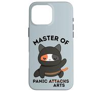 Funny Ninja Cat Master of Panic Attacks Art Anxiety Case for iPhone 16 Pro Max