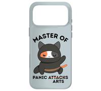 Funny Ninja Cat Master of Panic Attacks Art Anxiety Case for iPhone 17 Pro Max
