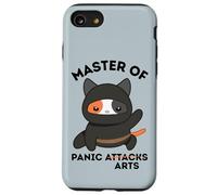 Funny Ninja Cat Master of Panic Attacks Art Anxiety Case for iPhone SE (2020) / 7/8