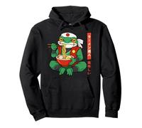 Funny ninja Grumpy Frog Eat Ramen - Japanese samurai Art Pullover Hoodie
