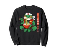Funny ninja Grumpy Frog Eat Ramen - Japanese samurai Art Sweatshirt