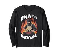 Funny Ninja of The Backyard Saying BBQ Humor Grill Women Men Long Sleeve T-Shirt