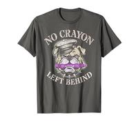 Funny No Crayon Left Behind Dad Military Gag Bulldog Joke T-Shirt