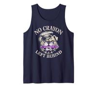 Funny No Crayon Left Behind Dad Military Gag Bulldog Joke Tank Top