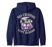 Funny No Crayon Left Behind Dad Military Gag Bulldog Joke Zip Hoodie