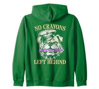 Funny NO CRAYONS LEFT BEHIND Troop Dad Crew Military Bulldog Zip Hoodie