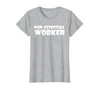 Funny Non Essential Employees T-Shirt, Women, Heather Grey, Small