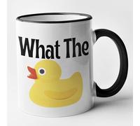 Funny Non Swearing What The Fuck - Duck Mug (Black)