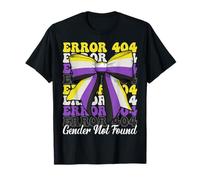 Funny Nonbinary Flag Pride Error 404 Gender Not Found T-Shirt