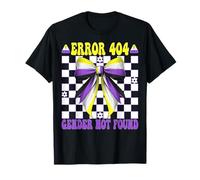 Funny Nonbinary Flag Pride Girl Error 404 Gender Not Found T-Shirt