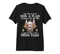 Funny Nordic Warrior Viking Beard Men's Viking Axes Premium T-Shirt
