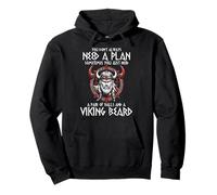 Funny Nordic Warrior Viking Beard Men's Viking Axes Pullover Hoodie