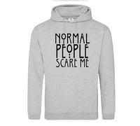 Funny Normal People Scare Me Unisex Hoodie for Men & Women- Trendy Gothic Pullover Sweatshirt - Soft Fleece - Aesthetic Grunge Streetwear, Comfortable & Warm, Gift for Alternative Fashion Lovers