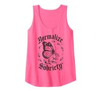 Funny NORMALIZE Sobriety AA Women NA Award Mom Living Love Tank Top
