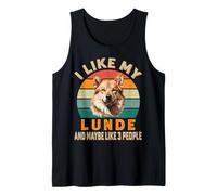 Funny Norwegian Lundehund I Like My Dog and 3 People Retro Tank Top