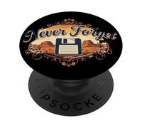 Funny Nostalgia Never Forget Floppy Disks Retro Tech Humor PopSockets Adhesive PopGrip