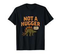 Funny Not a Hugger Spiky Stegosaurus Dinosaur Graphic T-Shirt