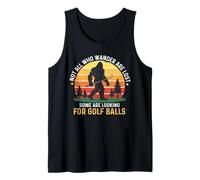 Funny Not All Who Wander are Lost Bigfoot Golf Balls Golfing Tank Top