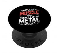 Funny Not Just Muscle There Is A Lot Of Metal Ironworker PopSockets Adhesive PopGrip