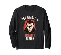 Funny Not Really A Morning Person Dracula Vampire Halloween Long Sleeve T-Shirt