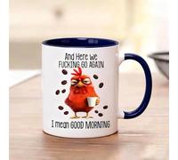 Funny Novelty Angry Chicken Mug, Sarcastic Chicken Coffee Cup, I Mean Good Morning, for Coworkers, Boss, Friends, Family, The Fucking Coffee Mug