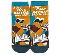 Funny Novelty Ankle Socks For Women - Ultra Comfy Cotton Blend (Gifts For Coffee Lovers, Book Lovers, Plant Lovers and More), Just One More Chapter, One Size