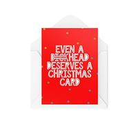 Funny Novelty Christmas Cards | Even A D Deserves A Christmas Card | Christmas Present Xmas Celebration | Banter Joke Funny | CBH1350