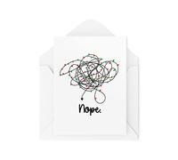 Funny Novelty Christmas Cards | Nope Tangled Christmas Lights | Christmas Present Xmas Celebration | Banter Funny | CBH1377