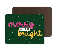 Funny Novelty Christmas Placemats | Place Mat Food Table Mat Dinnerware | Merry And Bright | Funny Joke Table Accessory | PM4