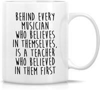 Funny Novelty Coffee Mug Behind Every Musician Who Believes in Themselves Coffee Tea Hot Cocoa Mug for Office Home Dishwasher and Microwave Safe. 11 Oz
