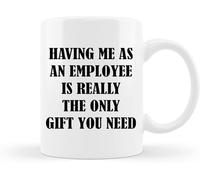 Funny Novelty Coffee Mug Having Me As an Employee is Really The Only Gift You Need Funny Employ Gift for Coffee Tea Milk Home Office Decor Funny Birthday Gift for from Employee 11 Oz